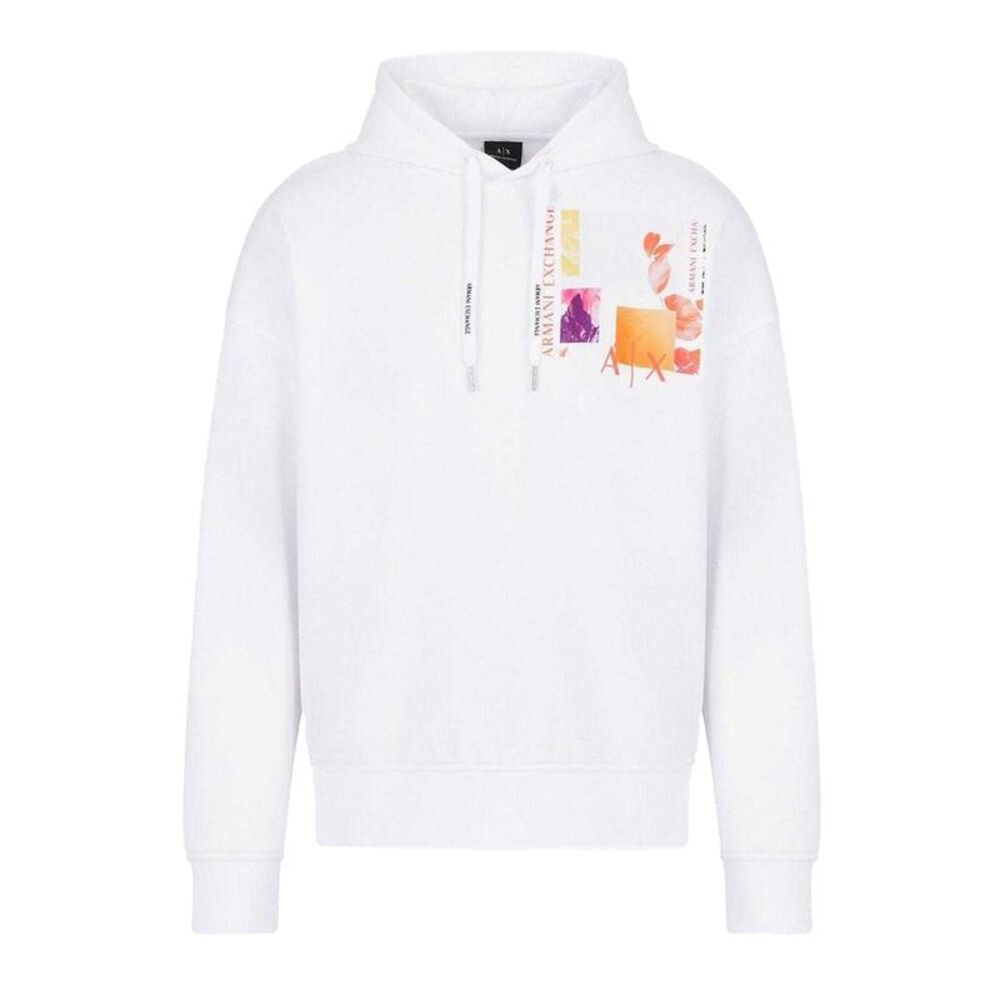 Armani Exchange Mens AX Pull Over Hoodie / White